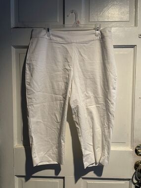 Ashley Stewart White Stretch Waist Pants